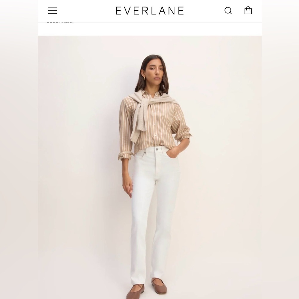 NWT -Everlane Way-High Slim Jean- size 26 Bright White